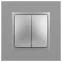 Переключатель двойной, 10АХ-250В, Эра Elegance, алюминий,14-1106-03