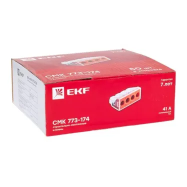 Клемма СМК 773-174 (с пастой) 4 отверстия 2.5-6.0мм2 (уп.50шт.) PROxima