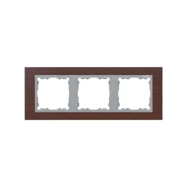 Рамка на 3 поста, S82N, венге - алюминий (дерево)