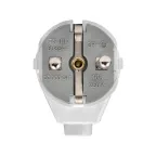 Вилка угловая усиленная с заземлением белая 16А 250В Proxima