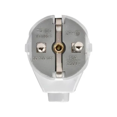 Вилка угловая усиленная с заземлением белая 16А 250В Proxima