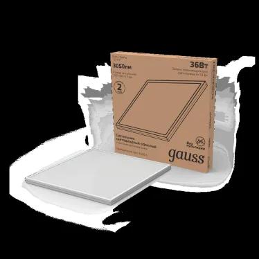 Светильник светодиодный ДВО 36 Вт 3200 лм 4000К AC 220В IP20 595х595х19мм матовый опал Офис Gauss