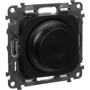 Valena ALLURE Светорегулятор с поворотной ручкой универсальный 300Вт без нейтрали С лицевой панелью Антрацит