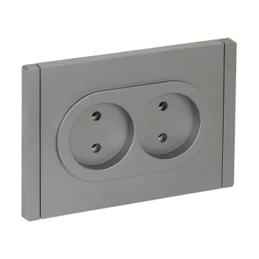 FORTE@PIANO Розетка 2-местная без заземления без защитных шторок безвинтовое крепление 10А FP526 сталь IEK