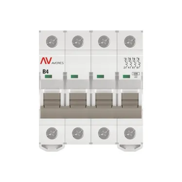 Выключатель автоматический AV-6 4P 4A (B) 6kA AVERES