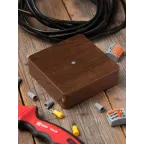 Коробка разветвительная КМР-030-032кг 100х100х25 с клеммником темное дерево PROxima