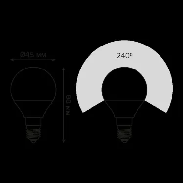 Лампа светодиодная LED 12 Вт 920 лм 4100К шар P45 нейтральный E14 AC 220В Elementary Gauss