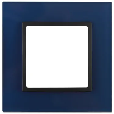 Рамка на 1 пост, стекло, Эра Elegance, синий+антр, 14-5101-29