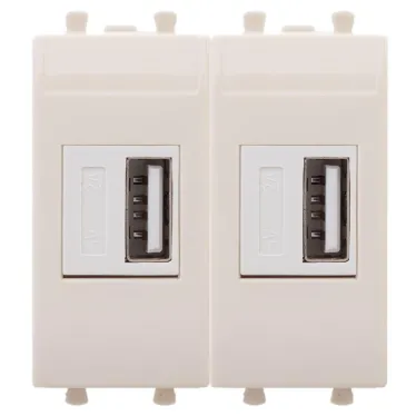 Avanti USB зарядное устройство ''Ванильная дымка'', 2.1А, 2 модульная