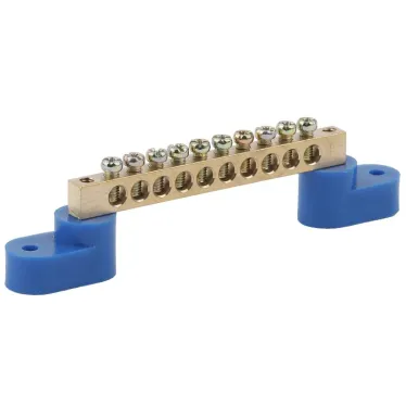 Шина N ноль на двух угловых изол ШНИ-8х12-10-У2-Синий