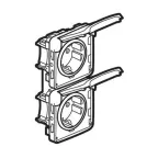 Розетка 2х2К+З - вертикальная - немецкий стандарт - Программа Plexo - серый - 16 A - 250 В