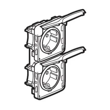 Розетка 2х2К+З - вертикальная - немецкий стандарт - Программа Plexo - серый - 16 A - 250 В