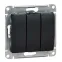 GLOSSA Выключатель трехклавишный сх.3 антрацит в рамку