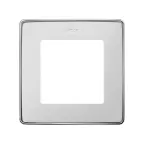 Рамка 1 пост хром/белая