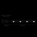 Светильник под светодиодную лампу ДСП 1хG13 AC 220В IP65 1576х60х55мм Пластик сквозная проводка для лампы 1500мм LITE Gauss