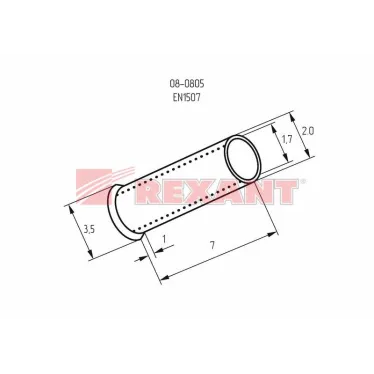 Наконечник штыревой втулочный L-7 мм 1.5 кв мм (НШВ 1.5-8 НГ 1.5-7), REXANT