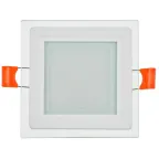 Светильник светодиодный встраиваемый ДВО 1623 со стеклом квадрат 6Вт 4000К IP20