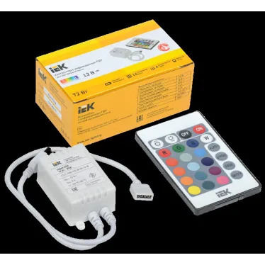 Контроллер с ПДУ ИК RGB 3 канала 12В 2А 72Вт IEK