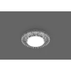 Светильник ДВО-15w GX53 без лампы со светодиодной подсветкой 4000К прозрачный хром