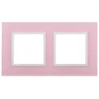 Рамка на 2 поста, стекло, Эра Elegance, розовый+бел, 14-5102-30