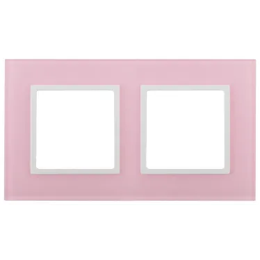 Рамка на 2 поста, стекло, Эра Elegance, розовый+бел, 14-5102-30