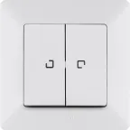 Valena LIFE Выключатель двухклавишный 10АХ 250В с подсветкой С лицевой панелью Белый