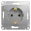 GLOSSA Розетка с заземлением в рамку алюминий