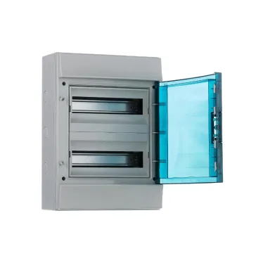 Щит распределительный навесной 24 модуля ЩРн-п-24 пластиковый Mistral65 серая прозрачная дверь с клеммами IP65 (65P12X22A)