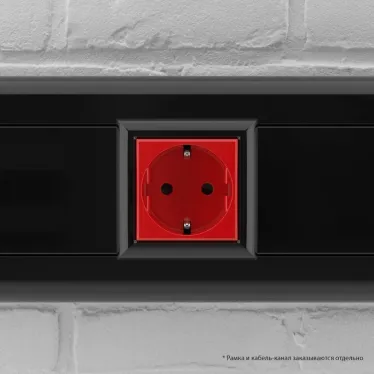 Avanti Розетка ''Красный квадрат'', 2P+E, с защитными шторками, 2 модульная