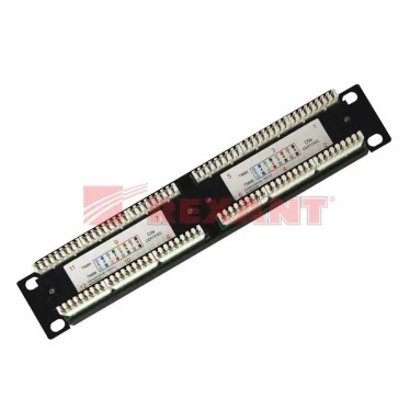 Патч-панель 10дюймов 1U 12 портов RJ-45 категория 5e Dual IDC