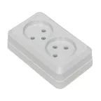 Рим Розетка двойная 10А без заземления белая