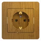 GLOSSA Розетка с заземлением дуб в сборе