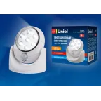 Светильник светодиодный беспроводной на батарейках 4АА не в комплекте с датчиком движения Белый ULK-N21 SENSOR WHITE