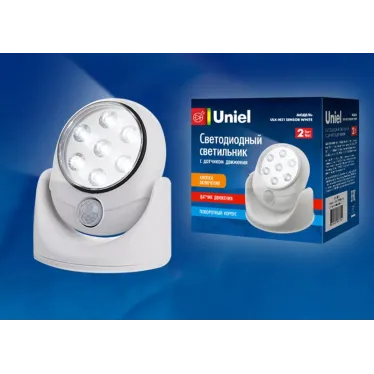 Светильник светодиодный беспроводной на батарейках 4АА не в комплекте с датчиком движения Белый ULK-N21 SENSOR WHITE