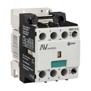 Контактор КМЭ 18А 1NO 400В АС EKF AVERES | ctr-s-18-10-400-av | EKF