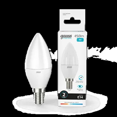 Лампа светодиодная LED 6 Вт 450 лм 4100К свеча нейтральный E14 AC 220В Elementary Gauss