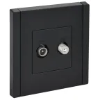 FORTE@PIANO Розетка двойная TV+SAT FP138 черный IEK