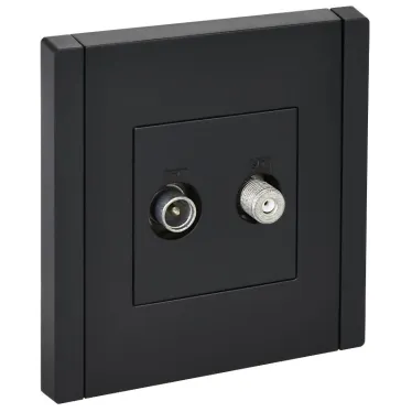 FORTE@PIANO Розетка двойная TV+SAT FP138 черный IEK