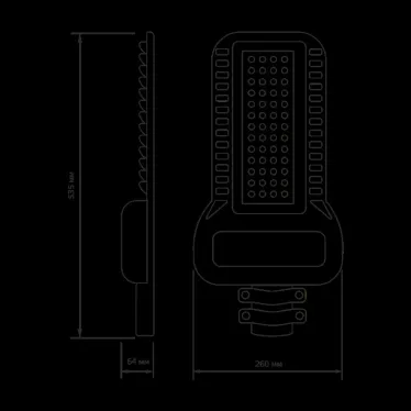 Светильник уличный консольный ДКУ 120 Вт 14400 лм 5000К AC 220В IP65 535х260х64мм широкая КСС Ш Qplus Gauss