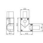 Соединитель угловой ARL-CLEAR-U15-90 (26x15mm) (ARL, Металл)