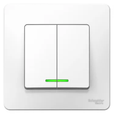 BLANCA скрытой установки двухклавишный выключатель (cх.5) с подсветкой, 6а, 250в, белый