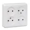 ЭТЮД Розетка четырехместная наружная без заземления без шторок 16А 250B белая