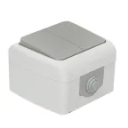 Выключатель Мурманск 2-клавишный 10А IP54 серый