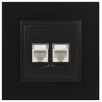 Розетка 2хRJ45, Эра Elegance, антрацит, 14-3108-05