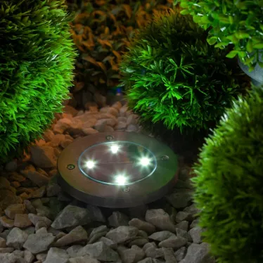 Садовый светильник на солнечной батарее, сталь, пластик 13 см ERAST040-08