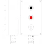 Взрывозащищенный пост управления из алюминия CPE-A-18 -(1xP1B(20) - P1R(02) - 1xKB61(20)) - 1x6018ADSCKGM3SB(B)1Ex d e IIC Т4 Gb / Ex tb IIIC T130°C Db IP66
