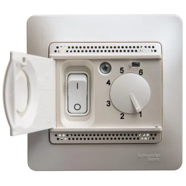 GLOSSA термостат электрон.теплого пола с датчиком,от+5до+50°C,10A, перламутровый