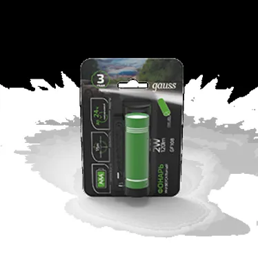 Фонарь светодиодный ручной 2 Вт 120 лм Черный IP44 на батарейках 3xААА GFL Gauss