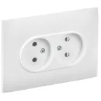 SKANDY Розетка 2-местная без заземления без защитных шторок 10А в сборе SK-R10W арктический белый IEK