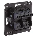 Avanti Выключатель двухклавишный в стену Черный матовый